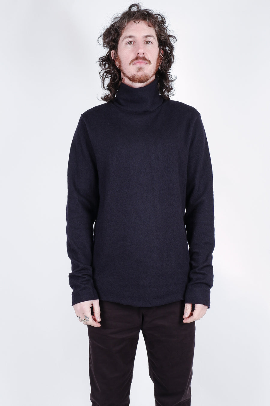 Buy the Hannes Roether Boiled Wool Roll Neck Knit Navy at Intro. Spend £50 for free UK delivery. Official stockists. We ship worldwide.