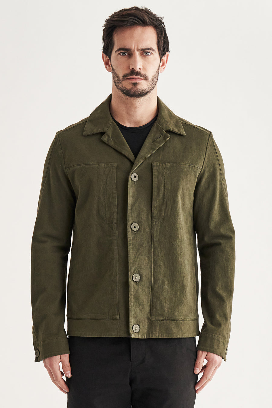 Buy the Transit Cotton/Wool Overshirt in Khaki at Intro. Spend £50 for free UK delivery. Official stockists. We ship worldwide.
