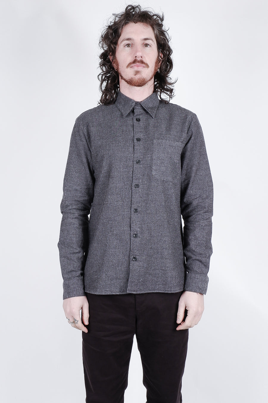 Buy the Hannes Roether Cotton/Wool Shirt in Grey at Intro. Spend £50 for free UK delivery. Official stockists. We ship worldwide.
