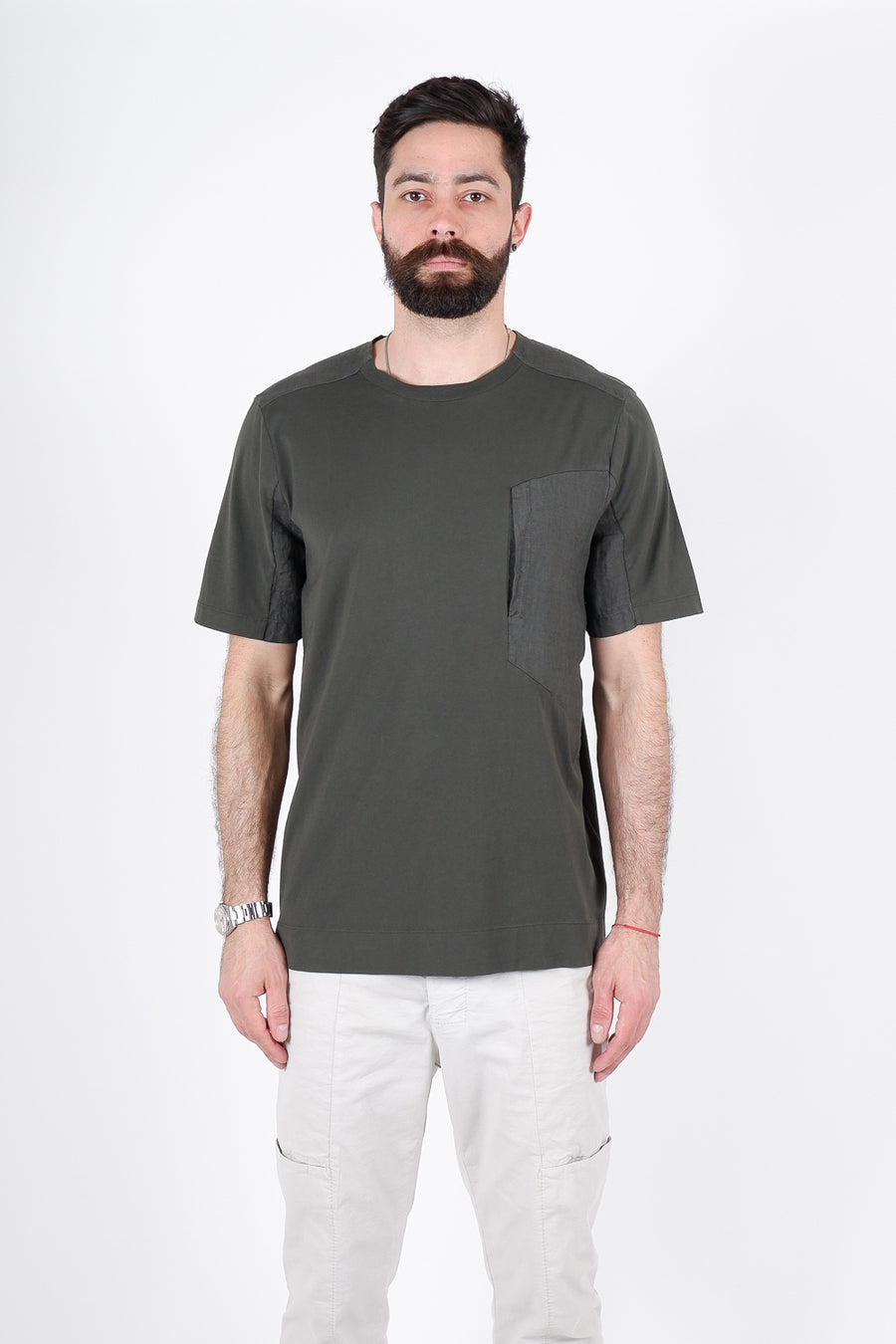 Buy the Transit Cotton Jersey T-Shirt W/ Linen Inserts in Green at Intro. Spend £50 for free UK delivery. Official stockists. We ship worldwide.