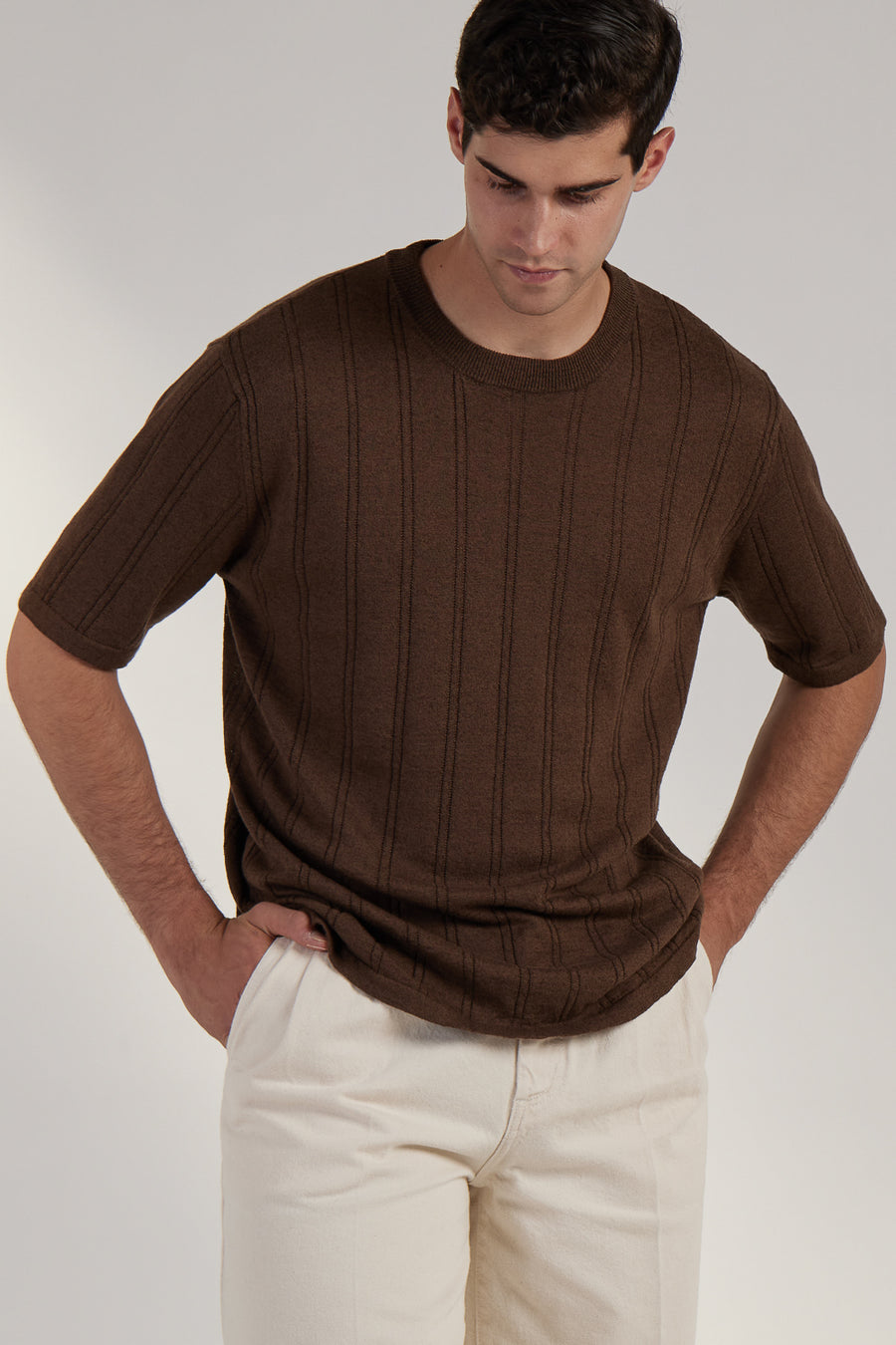 Buy the Daniele Fiesoli Ribbed Crew Neck T-Shirt in Brown at Intro. Spend £50 for free UK delivery. Official stockists. We ship worldwide.