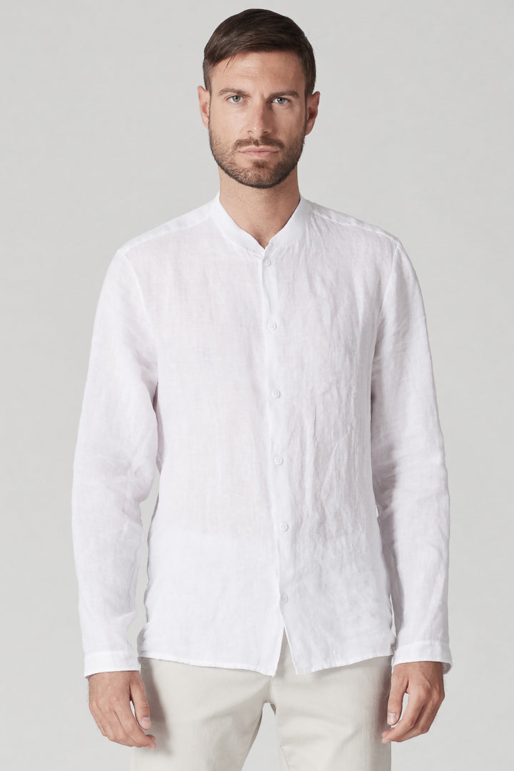 Buy the Transit Mandarin Collar Linen Shirt in White at Intro. Spend £50 for free UK delivery. Official stockists. We ship worldwide.