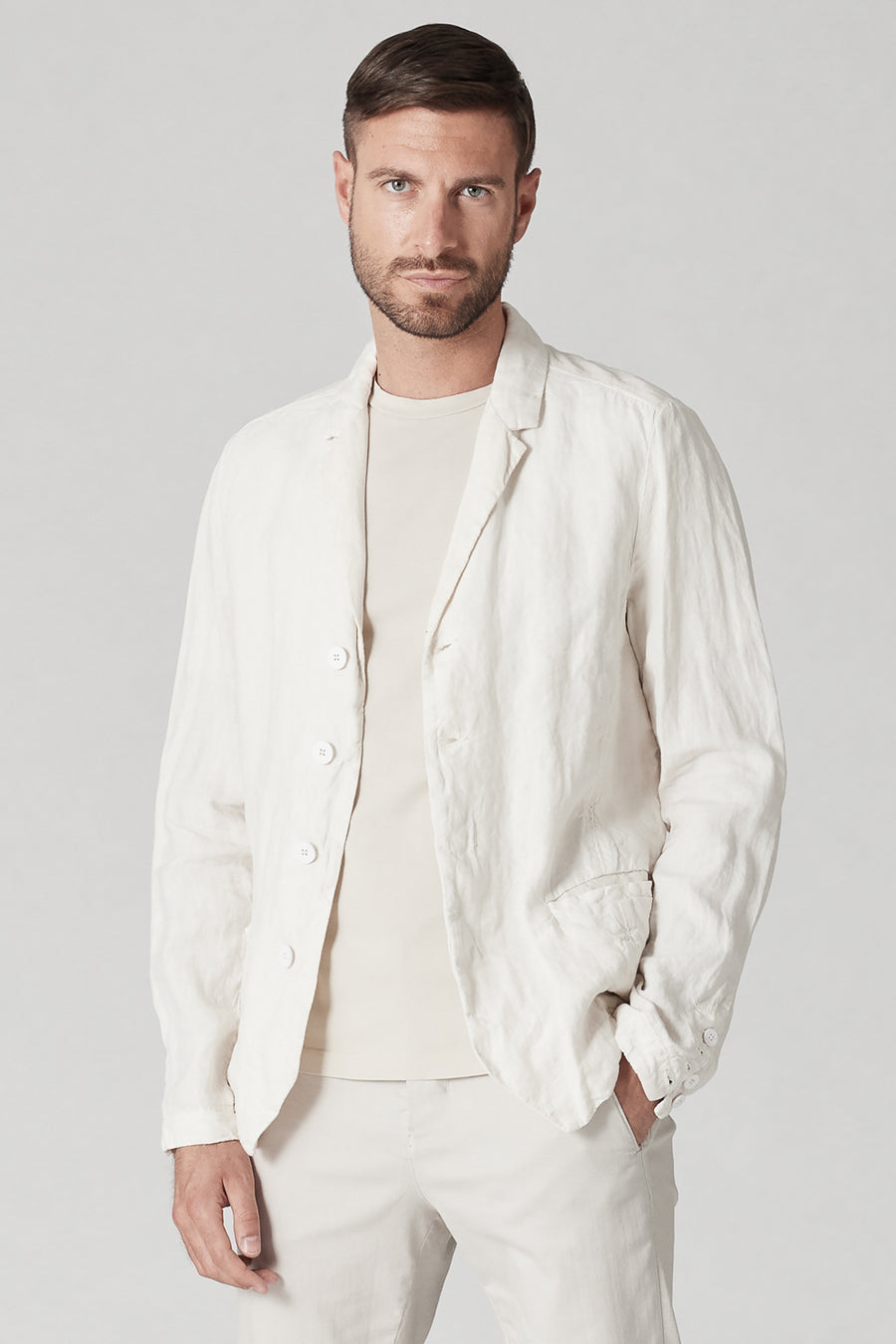 Buy the Transit Regular-fit Lightweight Linen Jacket in Ice at Intro. Spend £50 for free UK delivery. Official stockists. We ship worldwide.