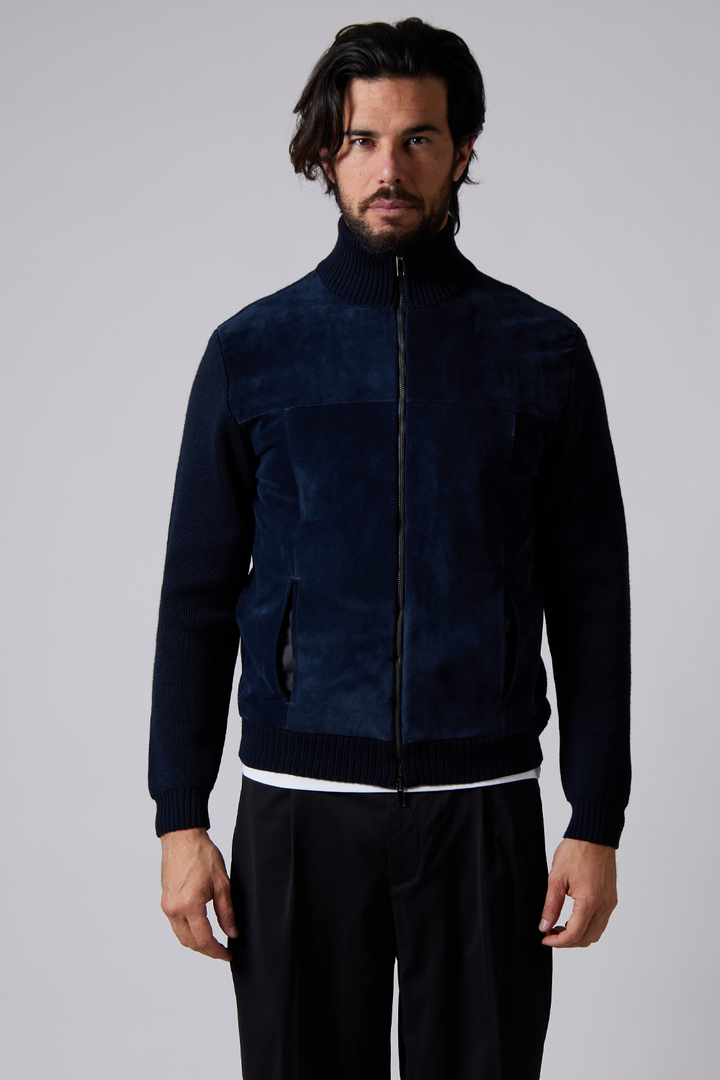 Buy the Daniele Fiesoli Zip-Up Knitted Suede Bomber Blue at Intro. Spend £50 for free UK delivery. Official stockists. We ship worldwide.